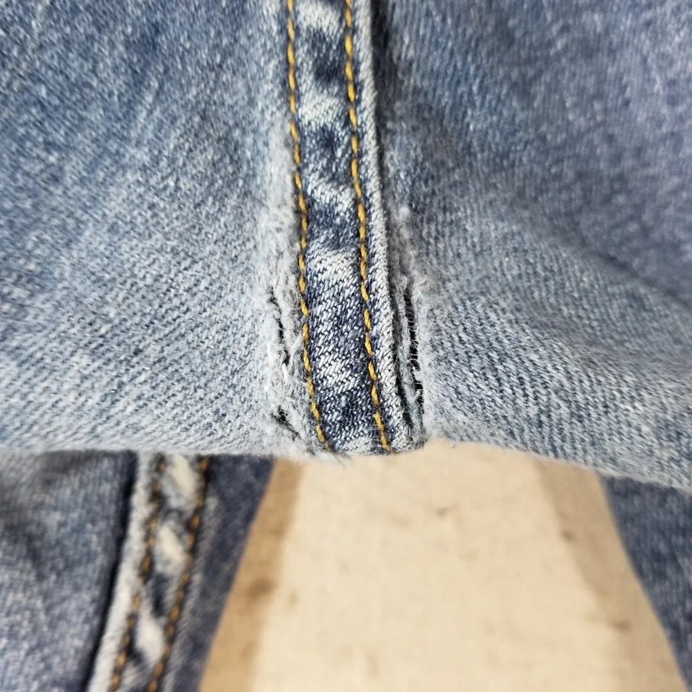 Levi's 514 jeans men's 36x32 slim straight blue Flex denim pants flawed trashed
